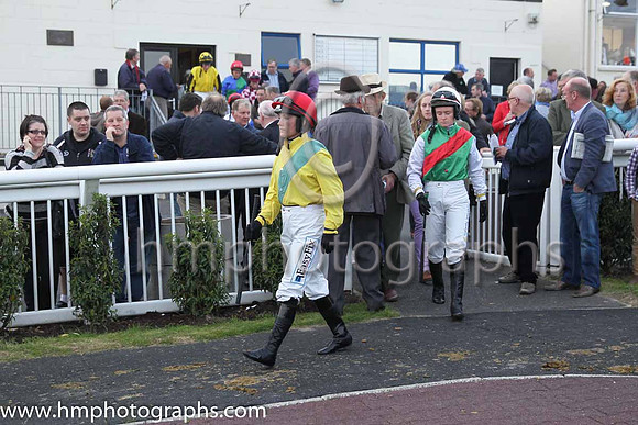 Katie Walsh leads out the lady jockeys at Downpatrick - CU2D7571-1