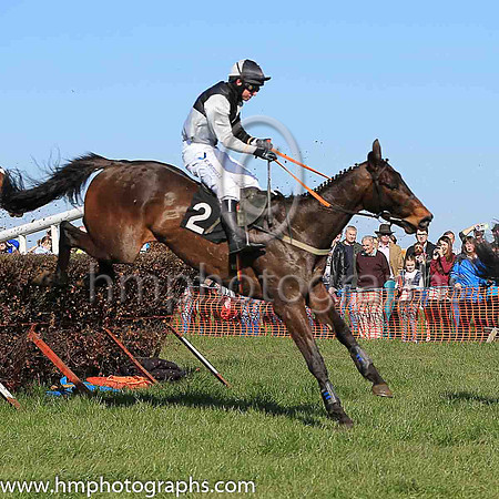 02nd BLUE FLIGHT (FR) and N McParlan ( 2 , BLACK  WHITE QTD; black  white hlvd sleeves; white cap ) Trainer: Colin S. McKeever,, Owner : W.W. Dennison
