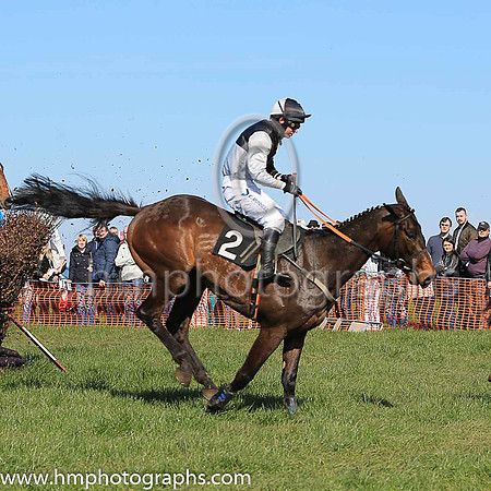 02nd BLUE FLIGHT (FR) and N McParlan ( 2 , BLACK  WHITE QTD; black  white hlvd sleeves; white cap ) Trainer: Colin S. McKeever,, Owner : W.W. Dennison