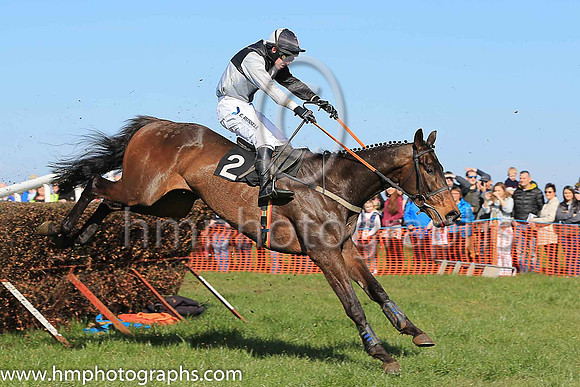 02nd BLUE FLIGHT (FR) and N McParlan ( 2 , BLACK  WHITE QTD; black  white hlvd sleeves; white cap ) Trainer: Colin S. McKeever,, Owner : W.W. Dennison