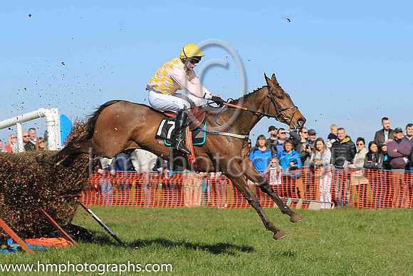 04th HOME PLACE and M J O'Hare ( 17 , PINK  YELLOW CHECK; pink sleeves; yellow cap ) Trainer: Warren Ewing,, Owner : Warren Ewing