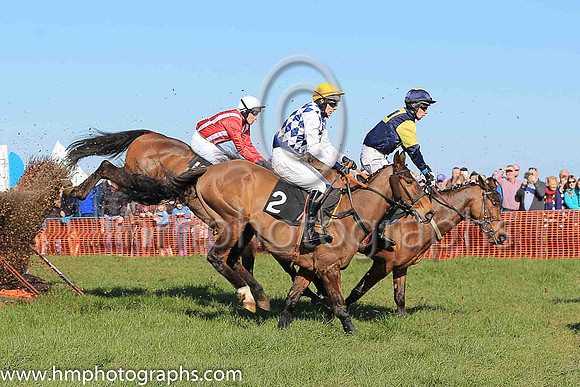 TILSON and R A Devine ( 2 , NAVY  WHITE DIAMONDS; white sleeves; red cap ) Trainer: I. R. Ferguson , Owner : Bartlett, R.A.