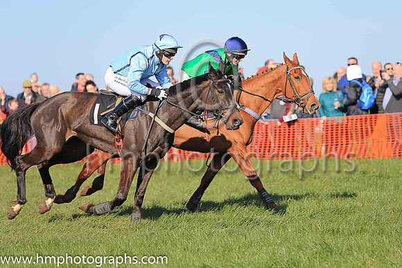 04th CRAWFORDS MILL and R James ( 1 , LIGHT BLUE,navy seams; light blue sleeves; light blue cap,purple star ) Trainer: S.R.B. Crawford , Owner : S.R.B. Crawford