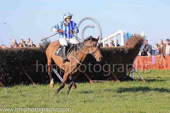 02nd FRANCIE GWYNNE and J Cresswell ( 4 , WHITE  ROYAL BLUE STRIPES; white sleeves,royal blue chevrons; white  royal blue striped cap ) Trainer: Gary McGill , Owner : David G. Paul