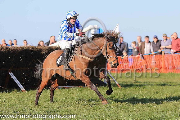 02nd FRANCIE GWYNNE and J Cresswell ( 4 , WHITE  ROYAL BLUE STRIPES; white sleeves,royal blue chevrons; white  royal blue striped cap ) Trainer: Gary McGill , Owner : David G. Paul