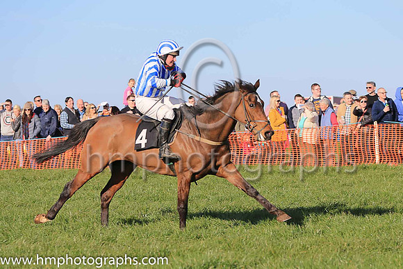 02nd FRANCIE GWYNNE and J Cresswell ( 4 , WHITE  ROYAL BLUE STRIPES; white sleeves,royal blue chevrons; white  royal blue striped cap ) Trainer: Gary McGill , Owner : David G. Paul
