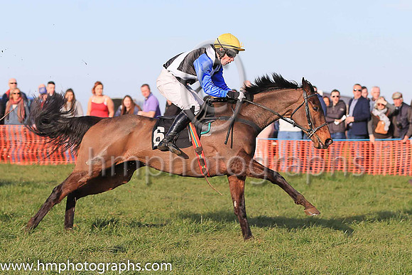 01st ROSSAMILAN and l O'Carroll ( 6 , BLACK,white cross belts; blue sleeves; yellow cap ) Trainer: Paul McAleese , Owner : Laura McAleese