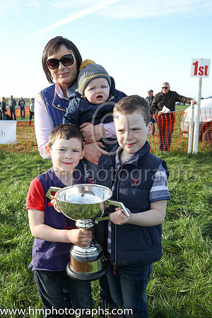 Laura McAleese, owner of Rossamilan winner of the Macauley Wray LLP Maiden Race for 6-Y-O and Upwards Geldings and Novice Riders at the Route P2P at Portrush , wife of trainer Paul McAleese and childr