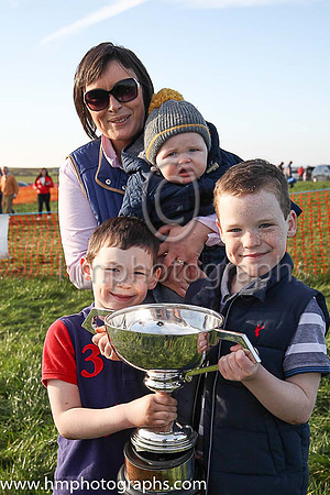 Laura McAleese, owner of Rossamilan winner of the Macauley Wray LLP Maiden Race for 6-Y-O and Upwards Geldings and Novice Riders at the Route P2P at Portrush , wife of trainer Paul McAleese and childr