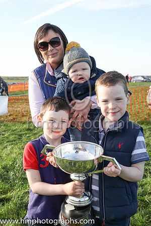 Laura McAleese, owner of Rossamilan winner of the Macauley Wray LLP Maiden Race for 6-Y-O and Upwards Geldings and Novice Riders at the Route P2P at Portrush , wife of trainer Paul McAleese and childr