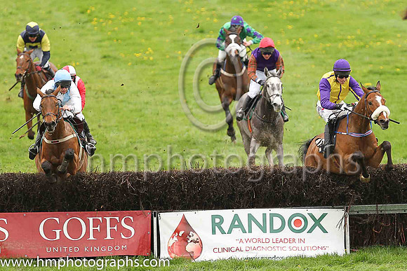 01st BURNS CROSS and M J O'Hare ( 1 , WHITE,light blue chevron; white sleeves; light blue cap ) Trainer: J.G. Cosgrave,, Owner : J.G. Cosgrave