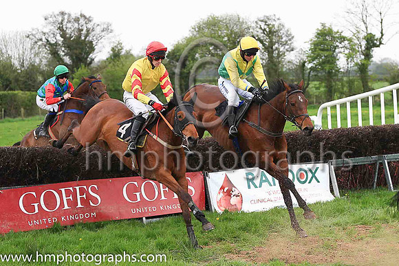 03rd LOGGAN LADY and B J Walsh ( 4 , YELLOW; yellow sleeves,red chevrons; red cap ) Trainer: John Patrick Walsh , Owner : John Patrick Walsh