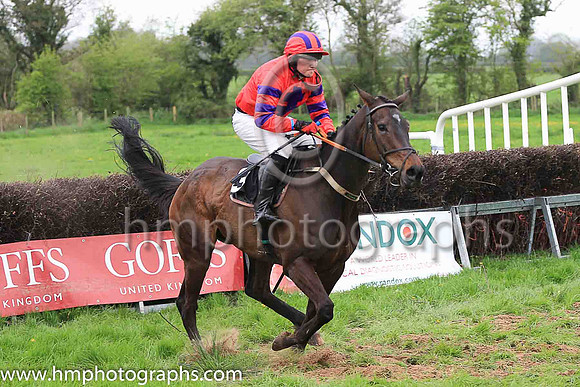 HOWWOULDSHENO and J Cresswell ( 3 , RED,purple cross of lorraine; red  purple hooped sleeves; red  purple striped cap ) Trainer: Liam Lennon , Owner : Eugene Ryan