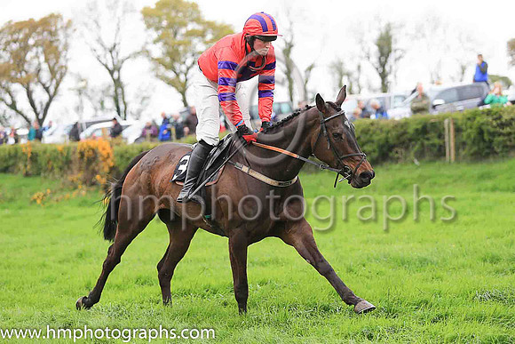 HOWWOULDSHENO and J Cresswell ( 3 , RED,purple cross of lorraine; red  purple hooped sleeves; red  purple striped cap ) Trainer: Liam Lennon , Owner : Eugene Ryan