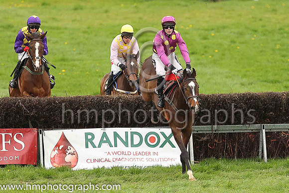 03rd RANGER KID and H D Dunne ( 32 , PURPLE,gold spots ) Trainer: Liam Kenny,, Owner : Patrick Joseph Redmond