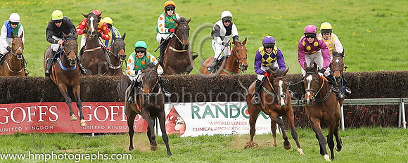 01st NOT MANY LEFT and B O'Neill ( 11 , BLACK; green cap ) Trainer: Colin Bowe,, Owner : Partnership Milestone Racing