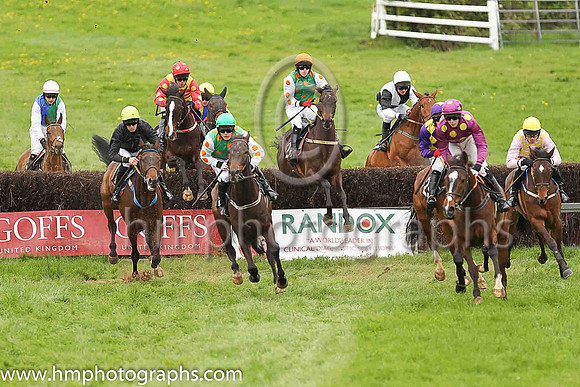 01st NOT MANY LEFT and B O'Neill ( 11 , BLACK; green cap ) Trainer: Colin Bowe,, Owner : Partnership Milestone Racing
