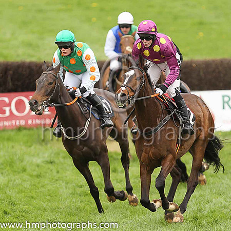 DARLAC (FR) and R James ( 17 , EMERALD GREEN,orange spots; white sleeves,orange spots; emerald green cap ) Trainer: Donnchadh Doyle,, Owner : Syndicate Monbeg