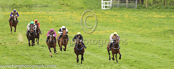02nd BURROWS EDGE (FR) and Derek O'Connor ( 6 , PINK  YELLOW CHECK; pink sleeves; yellow cap ) Trainer: Warren Ewing,, Owner : Ewing, Warren
