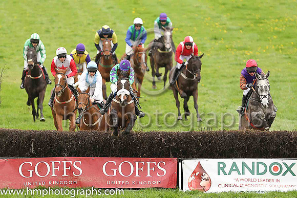 01st BURNS CROSS and M J O'Hare ( 1 , WHITE,light blue chevron; white sleeves; light blue cap ) Trainer: J.G. Cosgrave,, Owner : J.G. Cosgrave