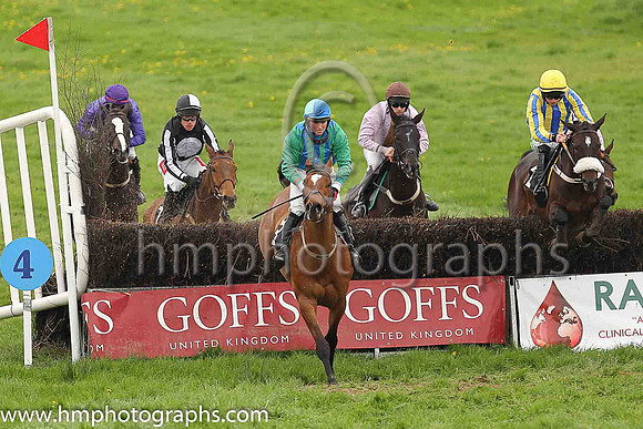 CEE JAY MCBRIDE and J Cresswell ( 3 , EMERALD GREEN  ROYAL BLUE STRIPES; emerald green sleeves; emerald green  royal blue qtd cap ) Trainer: Cathy Hanna , Owner : Samuel Hanna