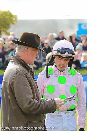 Willie Mulline and Ruby n conversation before the Coral Punchestown Gold Cup Steeplechase (Grade 1)