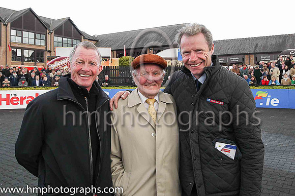 Mick Kinane, Tommy Kinane and Mick Fitzgerald at Punchestown on Gold Cup Day