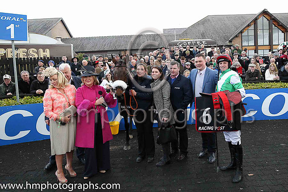 01st Fayonagh and Mr J J Codd ( 6 , green, white chevron ) Trainer - G Elliott , Owner - Mrs M Gittins