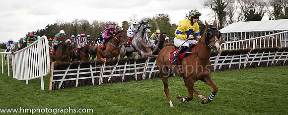 15th Bitview Colin and T N Brett ( 7 , yellow, light blue cross ) Trainer - J P Ryan , Owner - Mrs Imelda O?Riordan