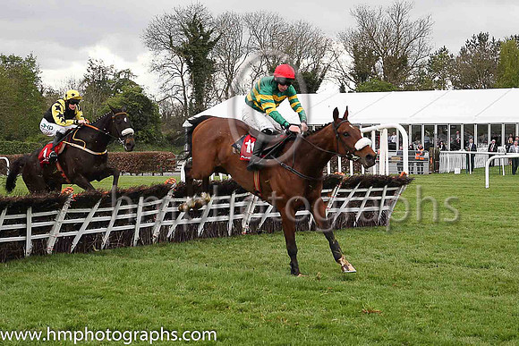 08th Close Shave and P D Kennedy ( 11 , orange and green hoops ) Trainer - Mrs J Harrington , Owner - John P McManus