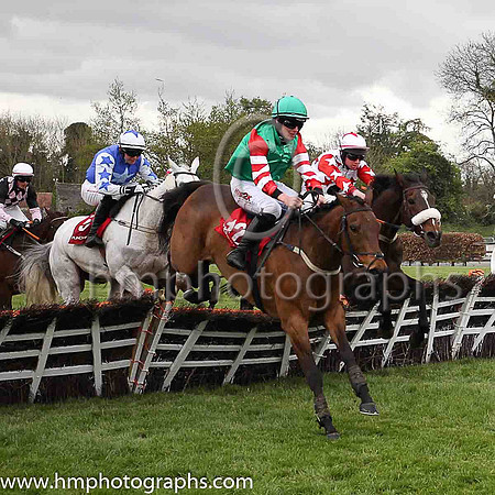 09th Courtncatcher and C D Timmons ( 12 , green, red and white hooped sleeves ) Trainer - P J Duffy , Owner - Patrick J Duffy
