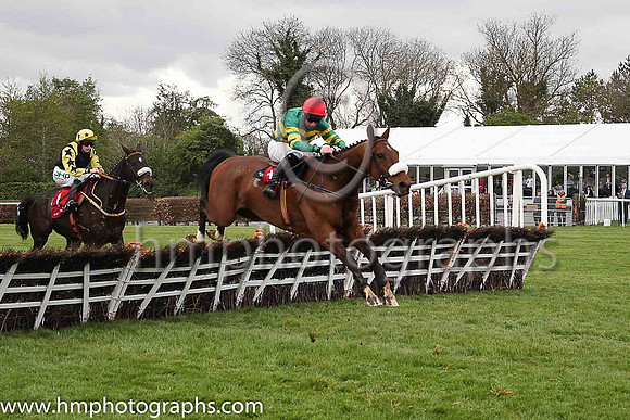 08th Close Shave and P D Kennedy ( 11 , orange and green hoops ) Trainer - Mrs J Harrington , Owner - John P McManus
