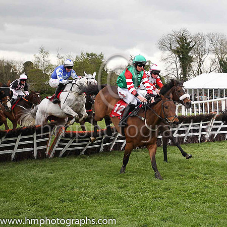 09th Courtncatcher and C D Timmons ( 12 , green, red and white hooped sleeves ) Trainer - P J Duffy , Owner - Patrick J Duffy