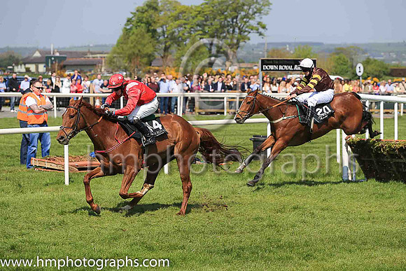05th Howluckycanwebe and B R Dalton ( 20 , brown, brown and yellow hooped sleeves ) Trainer - D McDonogh , Owner - S W D McIlveen  Patrick Neary
