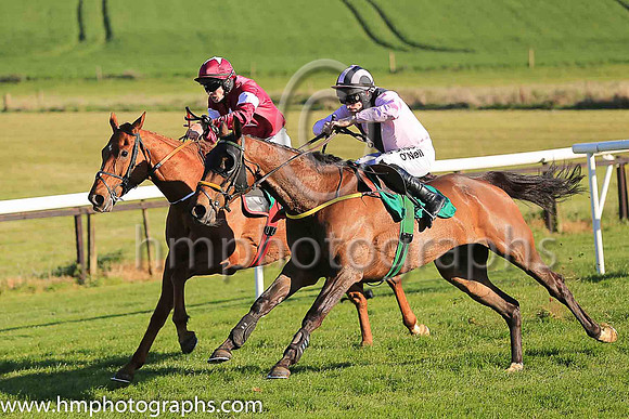 01st Fly Rory Fly and S W Flanagan ( 3 , pink, black chevron ) Trainer - N Meade , Owner - Eamon McElroy  Mrs Paul Shanahan  Mrs John Magnier