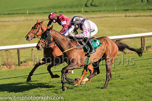 01st Fly Rory Fly and S W Flanagan ( 3 , pink, black chevron ) Trainer - N Meade , Owner - Eamon McElroy  Mrs Paul Shanahan  Mrs John Magnier