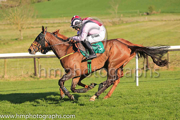 01st Fly Rory Fly and S W Flanagan ( 3 , pink, black chevron ) Trainer - N Meade , Owner - Eamon McElroy  Mrs Paul Shanahan  Mrs John Magnier