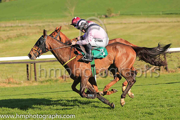 01st Fly Rory Fly and S W Flanagan ( 3 , pink, black chevron ) Trainer - N Meade , Owner - Eamon McElroy  Mrs Paul Shanahan  Mrs John Magnier