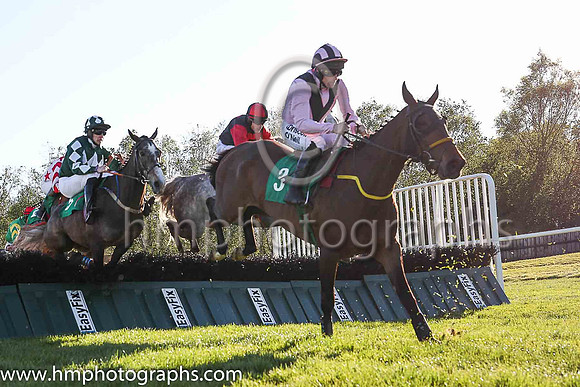 01st Fly Rory Fly and S W Flanagan ( 3 , pink, black chevron ) Trainer - N Meade , Owner - Eamon McElroy  Mrs Paul Shanahan  Mrs John Magnier