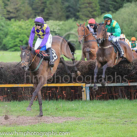 DERBY BLEU (FR) and S Fitzgerald ( 28 , PURPLE  YELLOW DIAMONDS; purple sleeves; purple cap,yellow diamond ) Trainer: Michael Goff,, Owner : Caitriona Goff