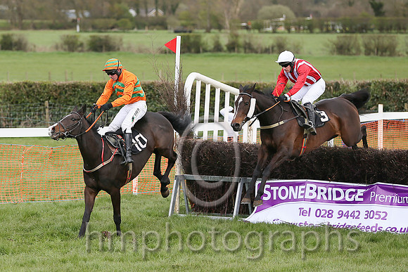 01st ANSEANACHAI CLISTE and M McConville ( 3 , RED  WHITE STRIPES; red, plain sleeves; white cap ) Trainer: Stephen McConville,, Owner : Michael McConville