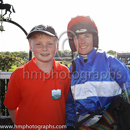 01st Decision Time and Ms K Walsh (3, royal blue, whte hoop, red cap) trainer J E Kiely, Owner Liam Gleeson, Ms K walsh and Luke Murrany from County Wexford