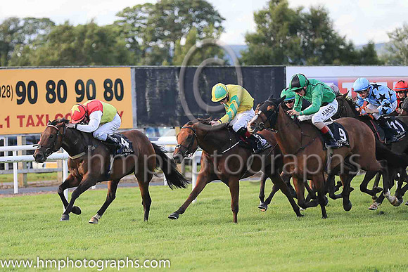01st Guanabara Bay  Declan McDonogh (3, yellow, emerald green star) Trainer Adrian McGuinness, Owner Sean F Gallagher