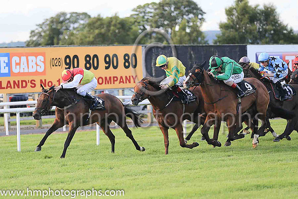 01st Guanabara Bay  Declan McDonogh (3, yellow, emerald green star) Trainer Adrian McGuinness, Owner Sean F Gallagher