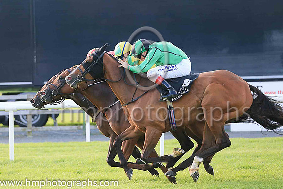 01st Guanabara Bay  Declan McDonogh (3, yellow, emerald green star) Trainer Adrian McGuinness, Owner Sean F Gallagher