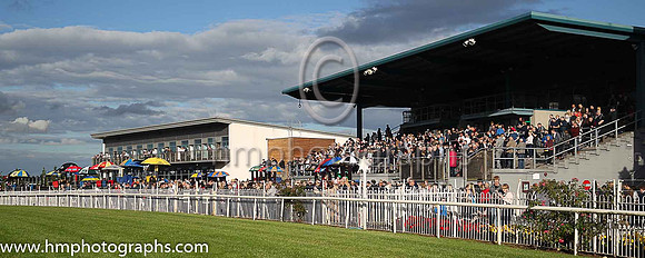 Large Crowds fill the stands in the subshine at Down Royal on Magners Race Evening