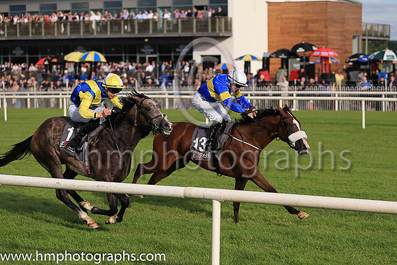 2nd Darkolva and D O'Brien ( 1 , royal blue, yellow chevrons ) Trainer - Joseph P O'Brien , Owner - J Carthy