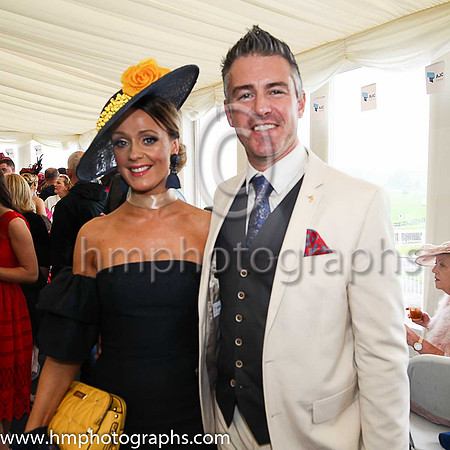 Aoibheann McGonagle from Donegal and Gavin Fleet form Dublin at the Downpatrick Races