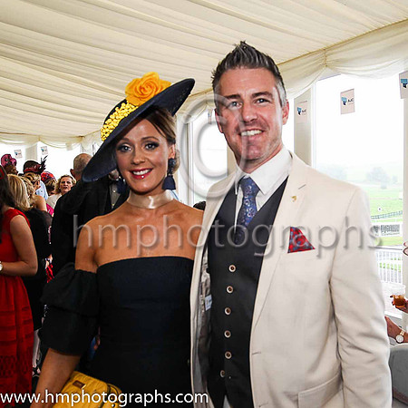 Aoibheann McGonagle from Donegal and Gavin Fleet form Dublin at the Downpatrick Races
