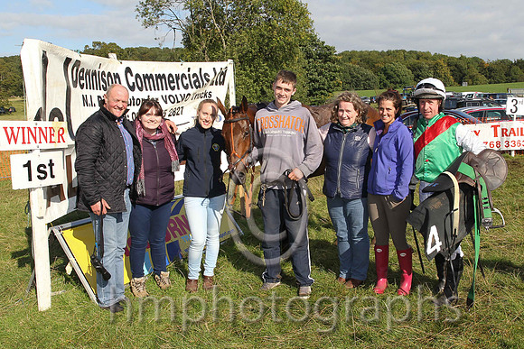 1st Quiet Account ( 4 , emerald green, red sash )  J P McKeown ( Trainer: C A McBratney )